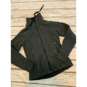 Avalanche Womens Full Zip Fleece Jacket Charcoal Gray Mock Neck Small Activewear